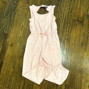 Pink Polka Dot Kids Jumpsuit